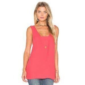 BCBGeneration Bright Coral Sleeveless Cut Out Tank Top S